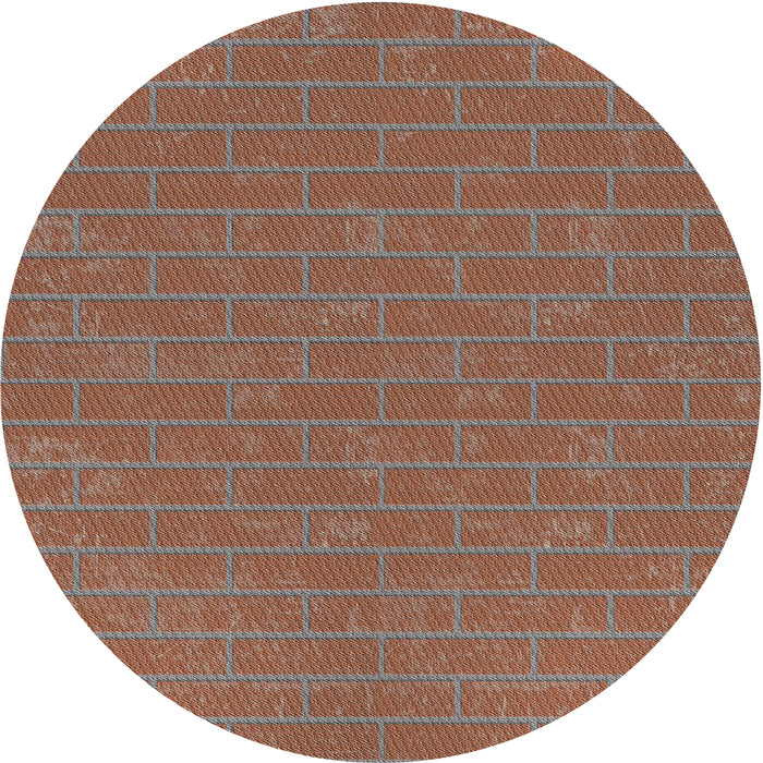 Sideview of Patterned Dark Sienna Brown Novelty Rug, pat630