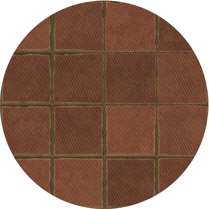 Square Patterned Red Rug, pat631brn