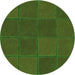 Square Patterned Dark Lime Green Rug, pat631grn