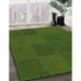 Patterned Dark Lime Green Rug in Family Room, pat631grn