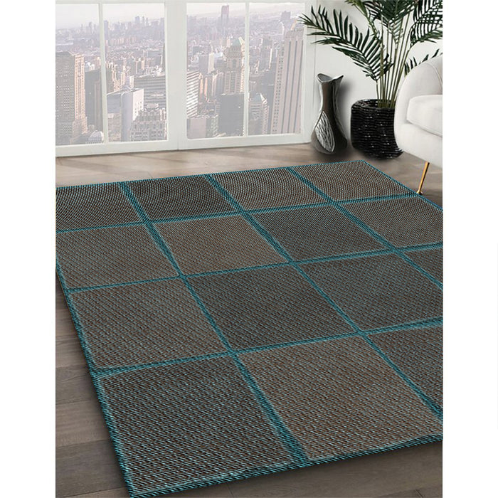 Machine Washable Transitional Green Rug in a Family Room, wshpat631lblu