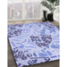 Patterned Blue Rug in Family Room, pat632blu
