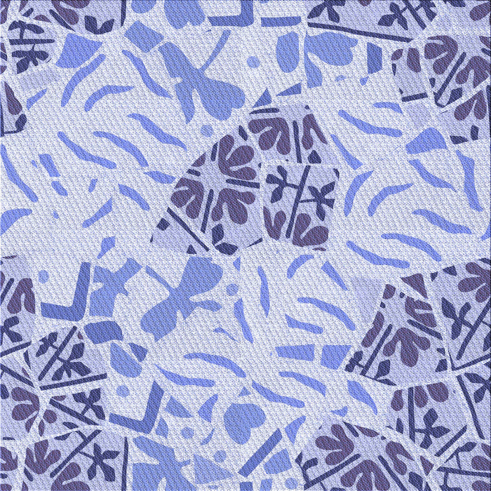 Round Machine Washable Transitional Blue Rug, wshpat632blu