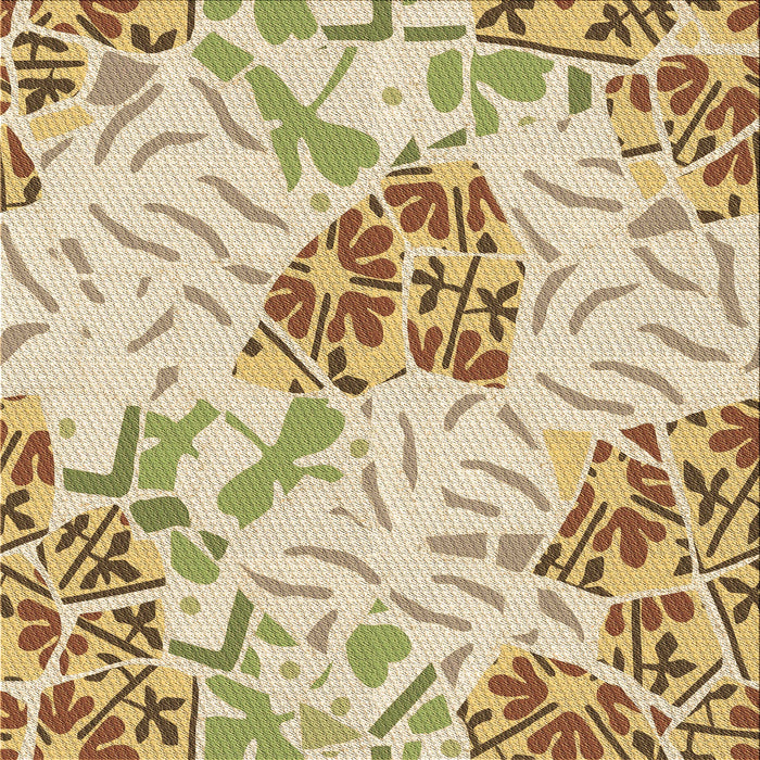 Round Patterned Copper Brown Rug, pat632brn