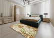 Patterned Copper Brown Rug in a Bedroom, pat632brn