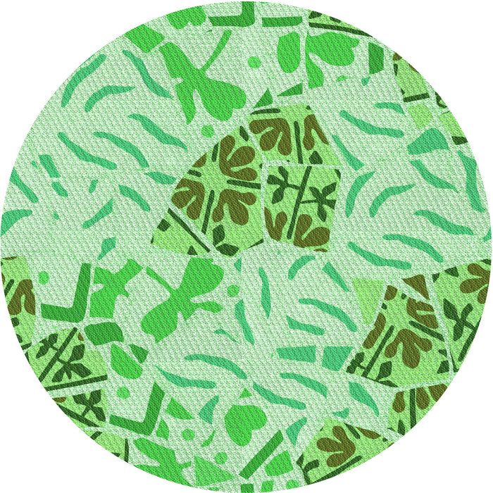 Square Machine Washable Transitional Jade Green Rug in a Living Room, wshpat632grn