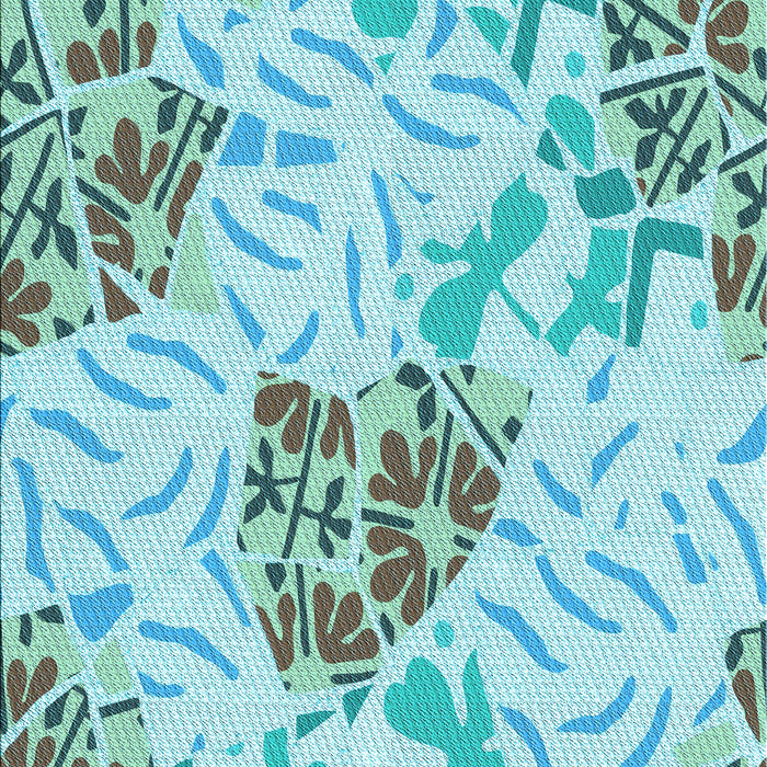 Machine Washable Transitional Blue Rug, wshpat632lblu