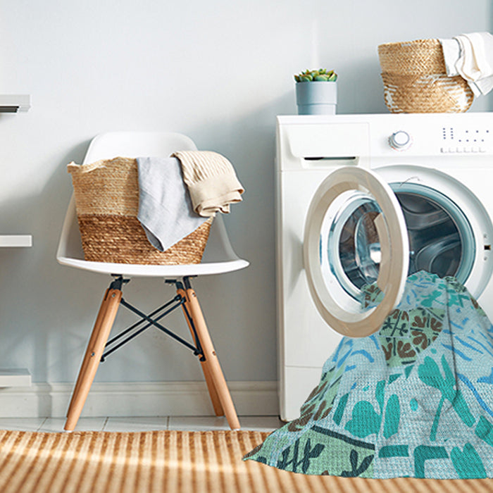 Machine Washable Transitional Blue Rug in a Washing Machine, wshpat632lblu