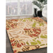 Patterned Orange Rug in Family Room, pat632org