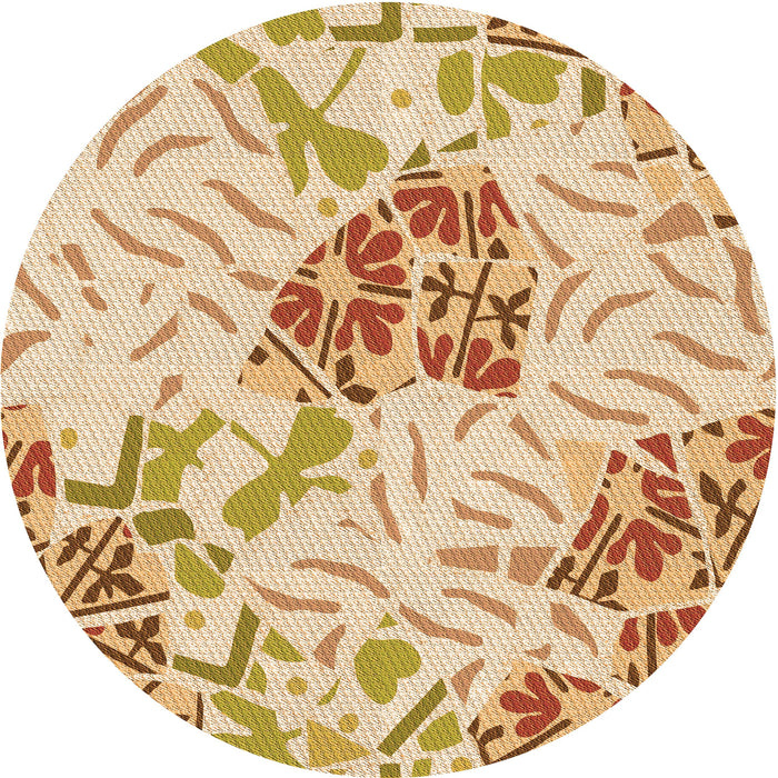 Square Patterned Orange Rug, pat632org