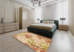 Patterned Orange Rug in a Bedroom, pat632org