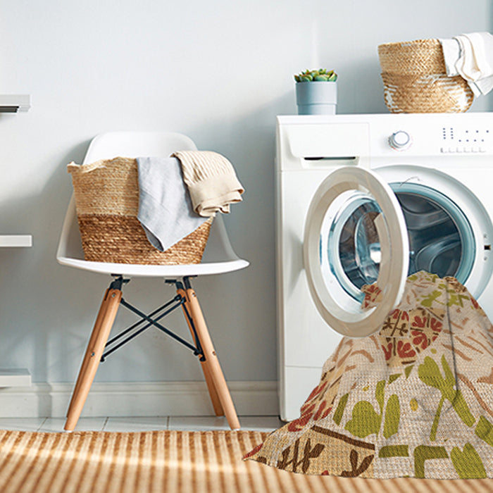 Machine Washable Transitional Orange Rug in a Washing Machine, wshpat632org