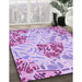 Patterned Blossom Pink Rug in Family Room, pat632pur