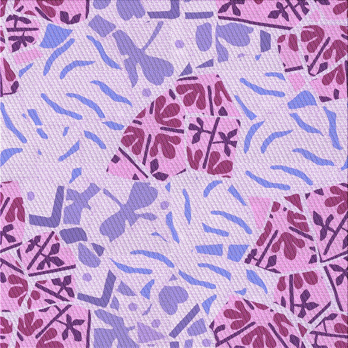 Round Patterned Blossom Pink Rug, pat632pur