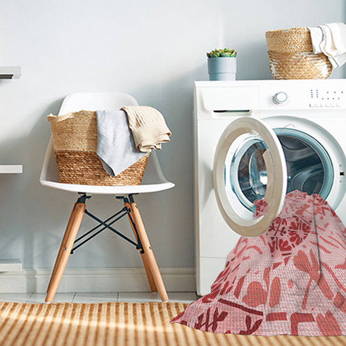 Machine Washable Transitional Orange Rug in a Washing Machine, wshpat632rd
