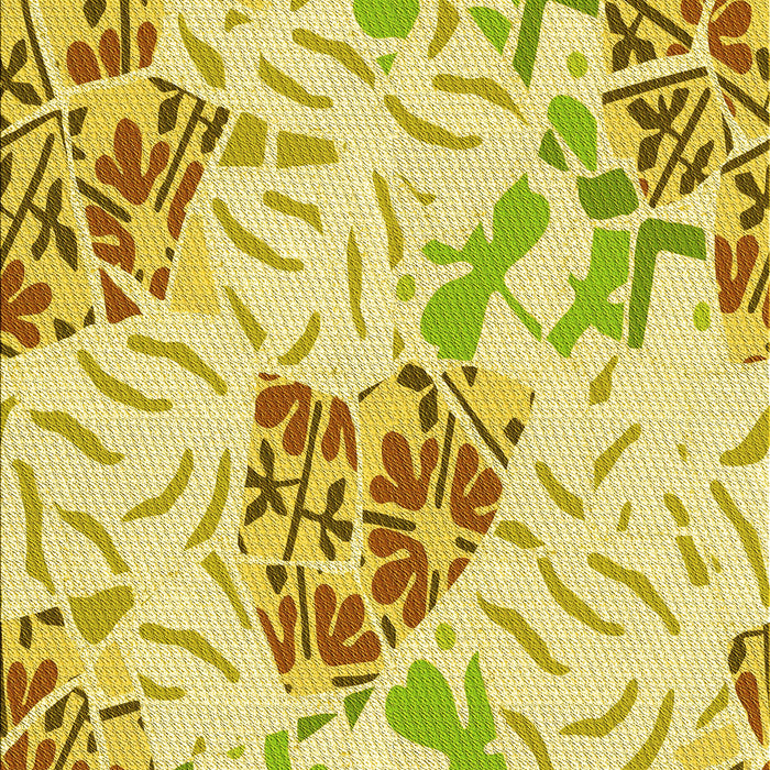 Machine Washable Transitional Neon Yellow Rug, wshpat632yw