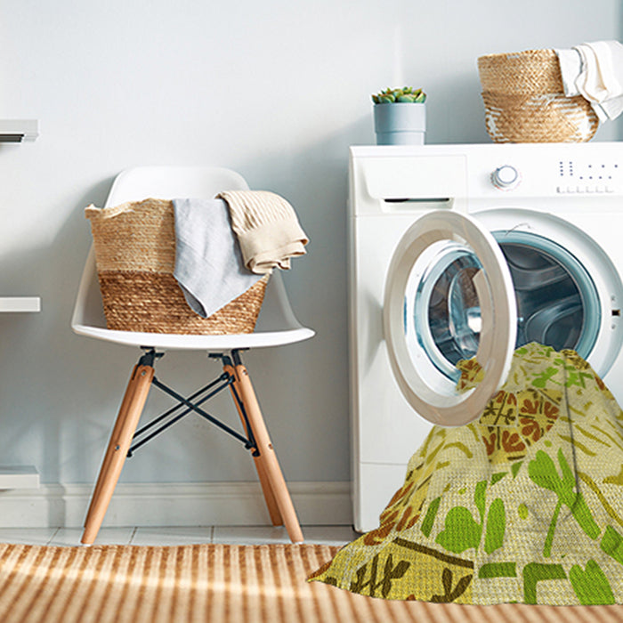 Machine Washable Transitional Neon Yellow Rug in a Washing Machine, wshpat632yw