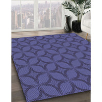 Patterned Dark Slate Blue Purple Rug, pat633blu