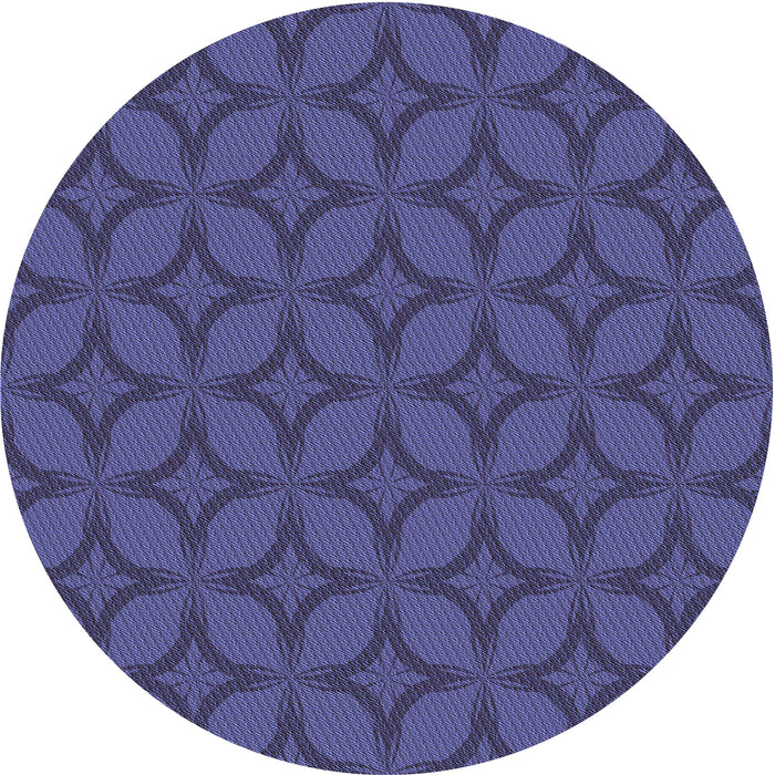 Square Patterned Dark Slate Blue Purple Rug, pat633blu
