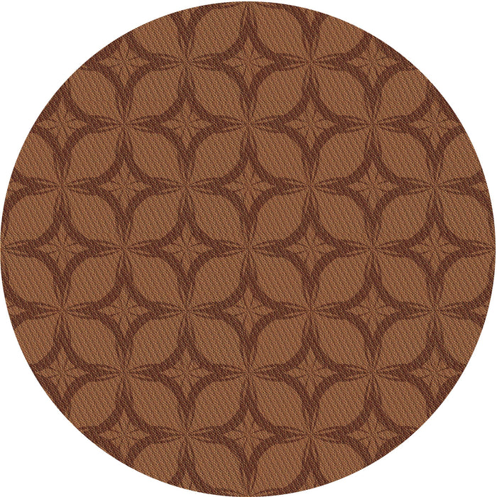 Square Patterned Saffron Red Rug, pat633brn