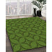 Patterned Dark Lime Green Rug in Family Room, pat633grn