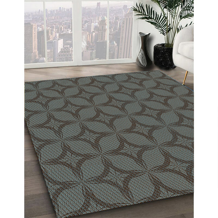 Patterned Grayish Turquoise Green Rug in Family Room, pat633lblu