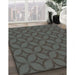 Patterned Grayish Turquoise Green Rug in Family Room, pat633lblu