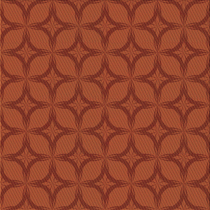 Round Patterned Orange Red Orange Rug, pat633org