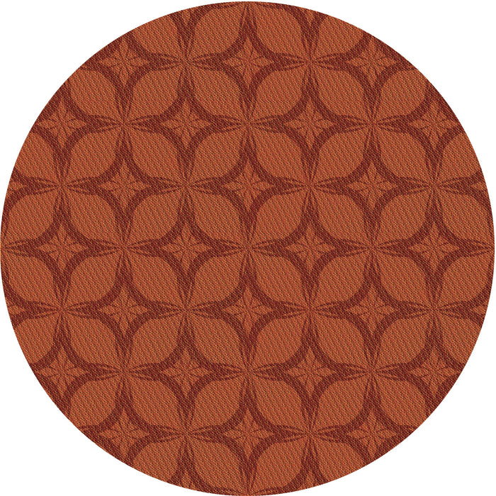 Square Patterned Orange Red Orange Rug, pat633org