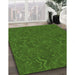 Patterned Dark Lime Green Rug in Family Room, pat634grn