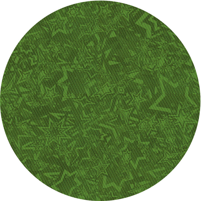 Square Patterned Dark Lime Green Rug, pat634grn
