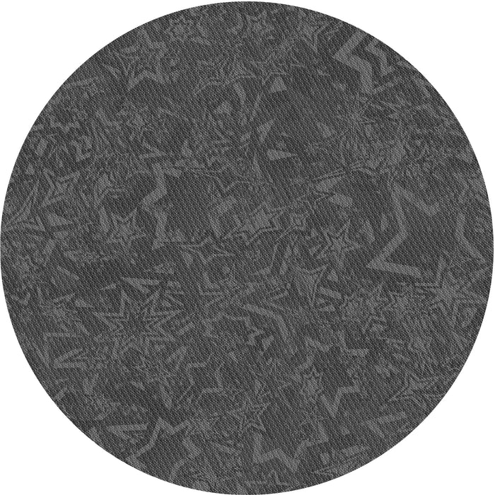Square Patterned Dark Gray Black Rug, pat634gry