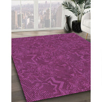 Patterned Neon Pink Rug, pat634pur