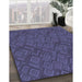 Machine Washable Transitional Slate Blue Rug in a Family Room, wshpat635blu