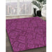 Machine Washable Transitional Neon Pink Rug in a Family Room, wshpat635pur