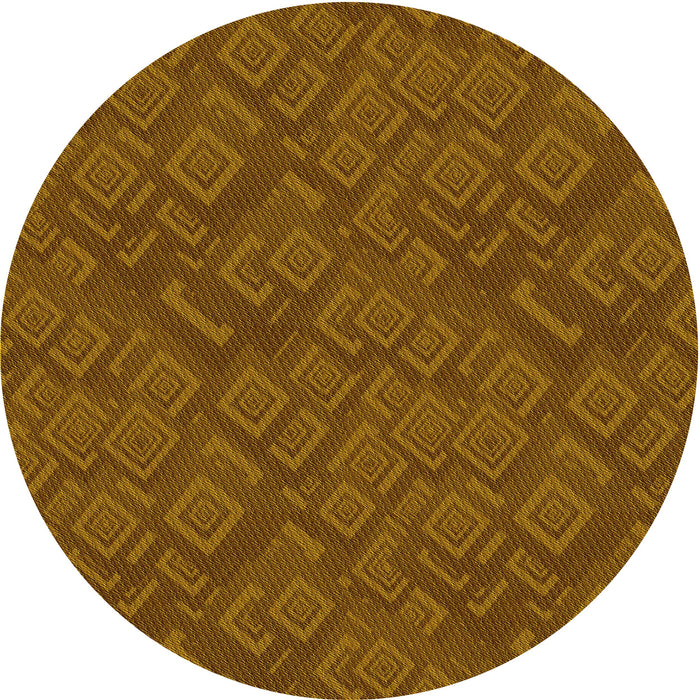 Square Patterned Saddle Brown Rug, pat635yw