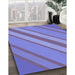 Machine Washable Transitional Slate Blue Rug in a Family Room, wshpat636blu