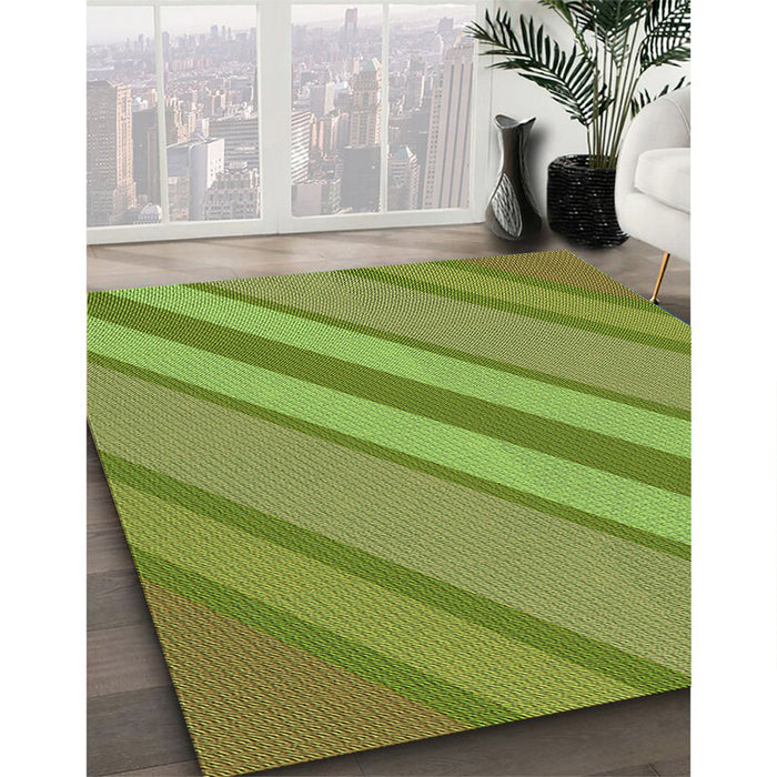 Patterned Green Rug in Family Room, pat636grn