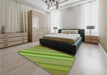 Patterned Green Rug in a Bedroom, pat636grn