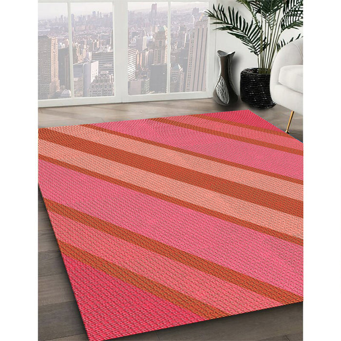 Machine Washable Transitional Red Rug in a Family Room, wshpat636org