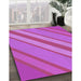 Machine Washable Transitional Neon Pink Rug in a Family Room, wshpat636pur