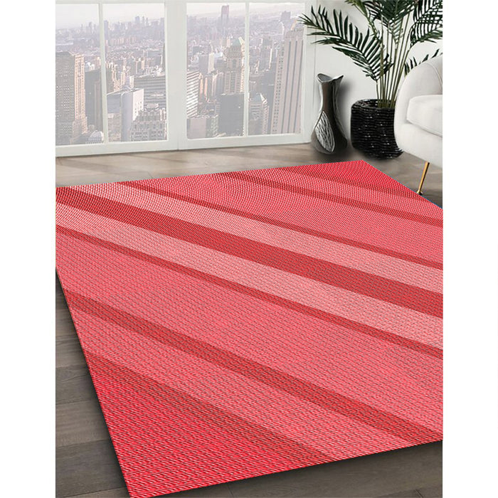 Machine Washable Transitional Red Rug in a Family Room, wshpat636rd