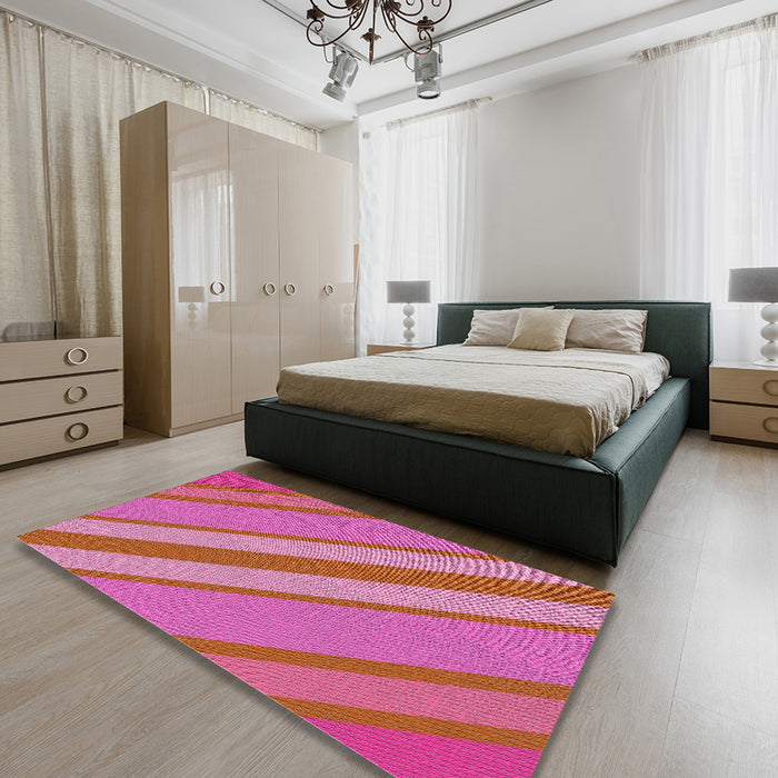 Patterned Pink Novelty Rug in a Bedroom, pat636