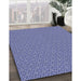 Machine Washable Transitional Jeans Blue Rug in a Family Room, wshpat637blu