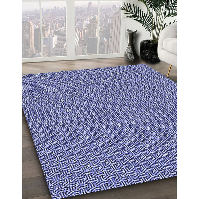 Patterned Jeans Blue Rug in Family Room, pat637blu