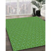 Patterned Green Rug in Family Room, pat637grn