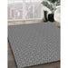 Patterned Cloud Gray Rug in Family Room, pat637gry