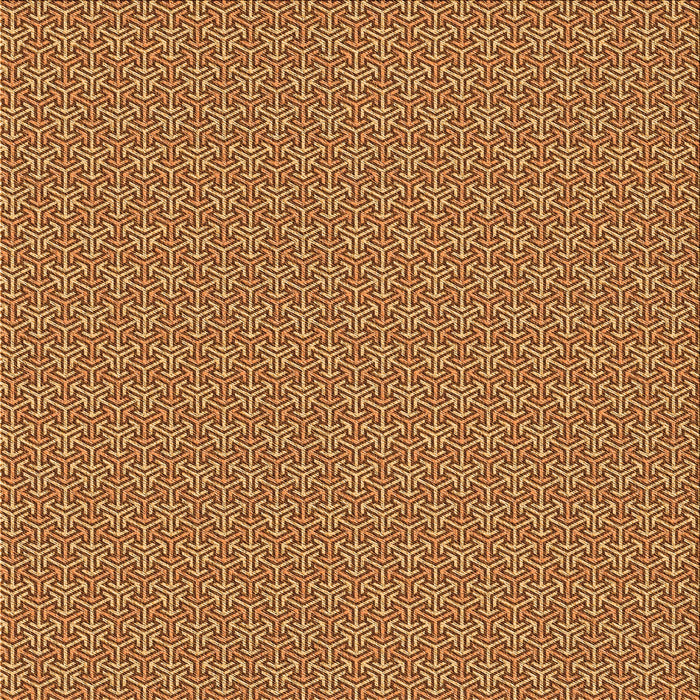 Round Patterned Orange Rug, pat637org