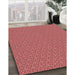 Machine Washable Transitional Light Coral Pink Rug in a Family Room, wshpat637rd