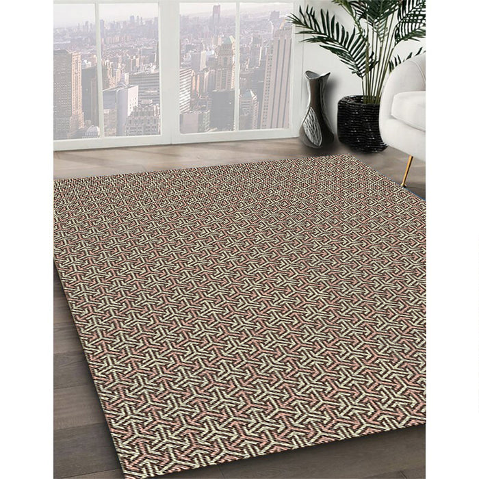 Machine Washable Transitional Dark Brown Rug in a Family Room, wshpat637